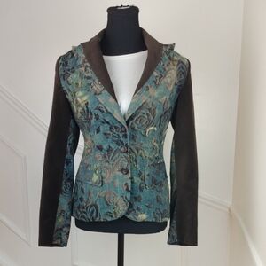 Vintage Brown Floral Patterned Women's Jacket. Size‎ 38  Medium. Vintage Blazer